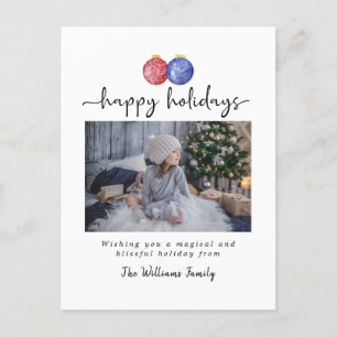 Cartão Postal De Festividades Enfeites de natal Felizes Férias 1 Elegante de Fot