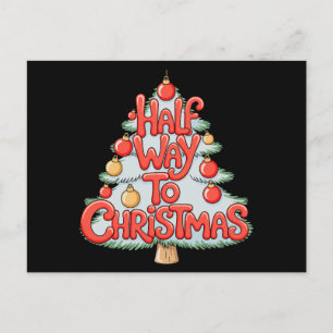 Cartão Postal De Festividades Enfeites de Natal Meio do Caminho Árvore de Natal