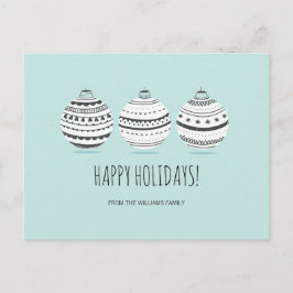 Cartão Postal De Festividades Enfeites de Natal Postcard de Férias