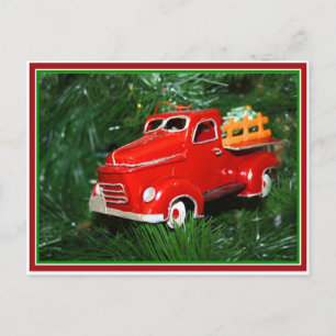 Cartão Postal De Festividades Enfeites de natal Red Truck (4)