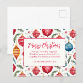 Cartão Postal De Festividades Enfeites de natal Whimsic Vintage
