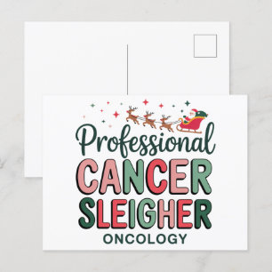 Cartão Postal De Festividades Enfermeira de Oncologia Natal Câncer Quimioterapia