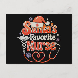 Cartão Postal De Festividades Enfermeira Favorita do Papai Noel Natal Festa