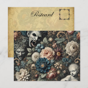 Cartão Postal De Festividades Enfermeiro Fallen - Design Floral Gótico