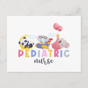 Cartão Postal De Festividades Enfermeiro Pediátrico Safari Zoo Peds Enfermeiro N