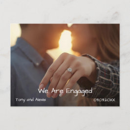Cartão Postal De Festividades Engagement Photo Announcement Card