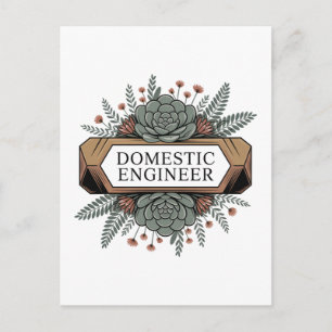 Cartão Postal De Festividades Engenheira Doméstica