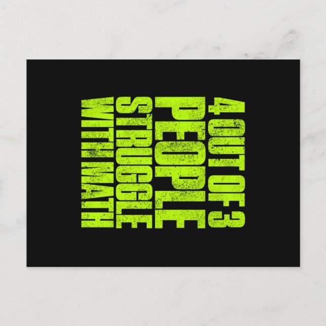 Cartão Postal De Festividades Engraçado 4 Em 3 Pessoas Lutando Com Design de Mat (Frente)