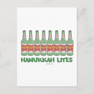 CARTÃO POSTAL DE FESTIVIDADES ENGRAÇADO CHANUKAH HANUKKAH LITES PRESENTES