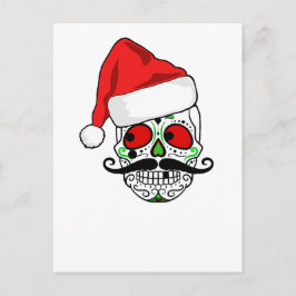 Cartão Postal De Festividades Engraçado Crânio de Açúcar de Natal
