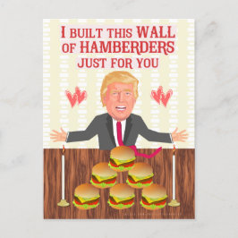 Cartão Postal De Festividades Engraçado Donald Trump Hamberders Dia de os namora