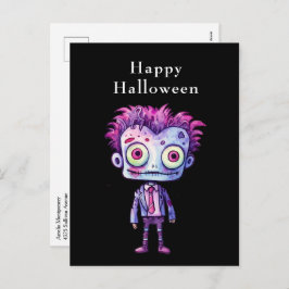 Cartão Postal De Festividades Engraçado Frankenstein Monster Halloween