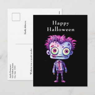 Cartão Postal De Festividades Engraçado Frankenstein Monster Halloween