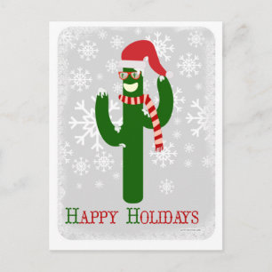 Cartão Postal De Festividades Engraçado Holiday Cactus