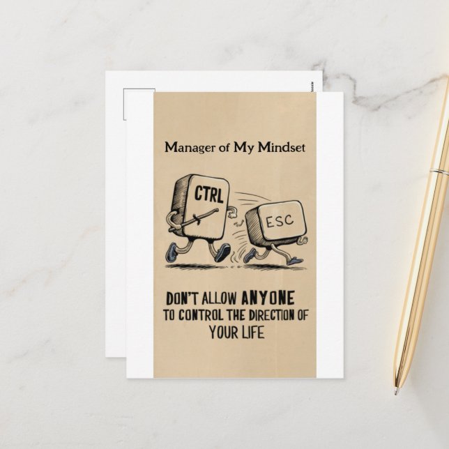 Cartão Postal De Festividades Engraçado Humor de Escritório: Gerente do Meu Cart (Frente/Verso In Situ)