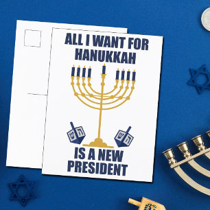 Cartão Postal De Festividades Engraçado Judeu Anti-Trump Político Hanukkah