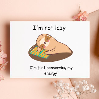 Cartão Postal De Festividades Engraçado Napping Sloth