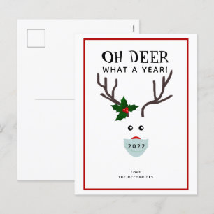 Cartão Postal De Festividades Engraçado Oh Veado Que Ano 2021 Natal