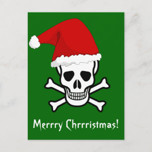 Cartão Postal De Festividades Engraçado Pirata Feliz Natal Saudação através de M