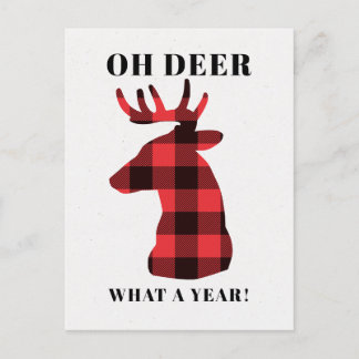 Cartão Postal De Festividades Engraçado, veado, que Natal de Lumberjack