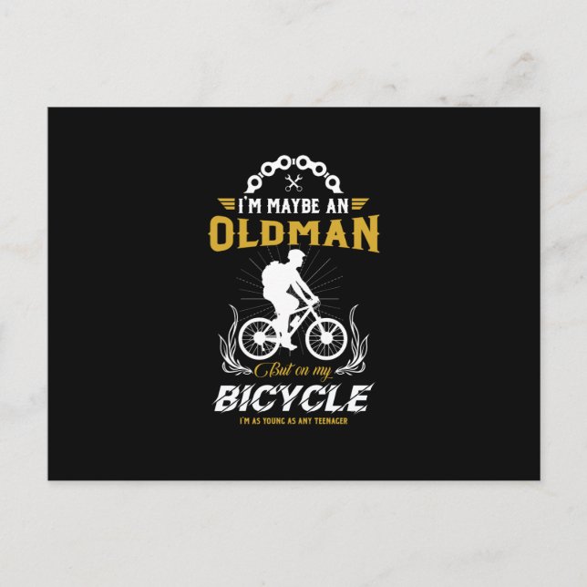 Cartão Postal De Festividades Engraçado Velho Bicicleta Lover (Frente)