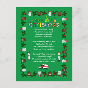 Cartão Postal De Festividades Engraçado Verso Natal