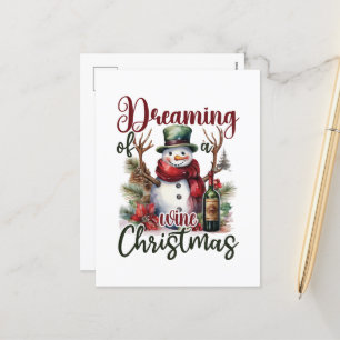 Cartão Postal De Festividades Engraçado Vinho bar de Palavras de Natal