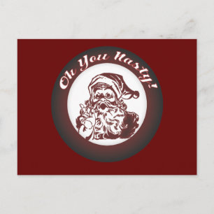 Cartão Postal De Festividades Engraçado Vintage Papais noeis ruins