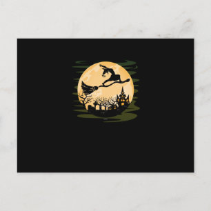 Cartão Postal De Festividades Engraçado Yoga Bruxa Mulheres Meninas Figurino de