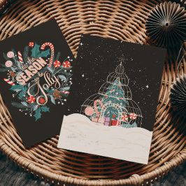 Cartão Postal De Festividades Então, a estação para ser alegre