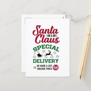 Cartão Postal De Festividades Entrega especial do Papai Noel