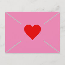 Envelope de Dia dos Namorados com Coração Rosa Fof