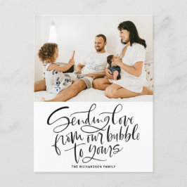 Cartão Postal De Festividades Envio Preto Amor de Nossa Bolha para a Sua Foto