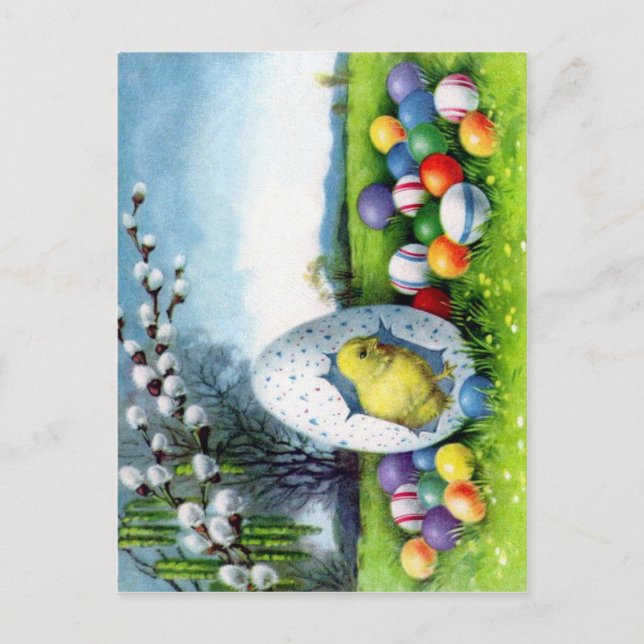 Cartão Postal De Festividades Ephemera Páscoa vitoriana (Frente)