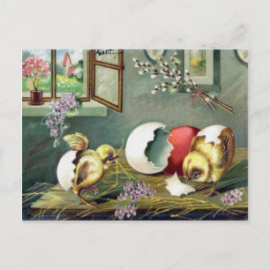 Cartão Postal De Festividades Ephemera Páscoa vitoriana