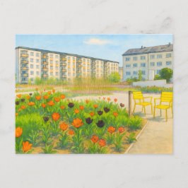 Cartão Postal De Festividades Época de Tulipas Premnitz Aquarell havelland