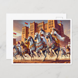 Cartão Postal De Festividades Equestre tradicional marroquino da TBOURIDA