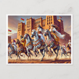 Cartão Postal De Festividades Equestre tradicional marroquino da TBOURIDA