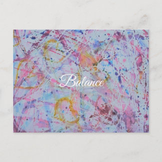 Cartão Postal De Festividades "Equilíbrio" Aquarela Abstrata e Resistência à Cer