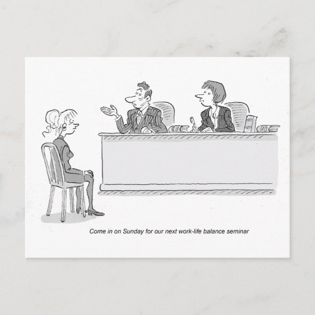 Cartão Postal De Festividades Equilíbrio da vida do trabalho (Frente)