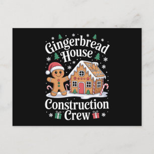 Cartão Postal De Festividades Equipe de Construção de Casa de Pão de Mel Natal