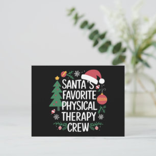 Cartão Postal De Festividades Equipe de Fisioterapia Favorita do Papai Noel Nata