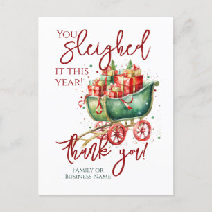 Cartão Postal De Festividades Equipe de funcionários de Natal Obrigado