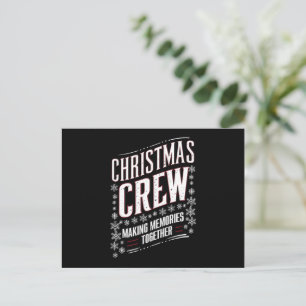 Cartão Postal De Festividades Equipe de Natal Família Combinando Esquadrão de Na
