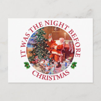 Cartão Postal De Festividades Era A Noite Antes Do Natal
