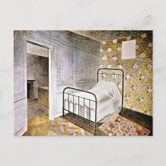 Cartão Postal De Festividades Eric Ravilious art, The Bedstead (Frente)