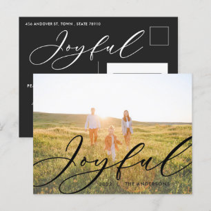 Cartão Postal De Festividades Escrita fotográfica moderna e mínima 1 elegante