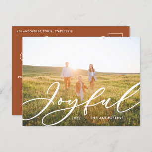 Cartão Postal De Festividades Escrita fotográfica moderna e mínima 1 elegante