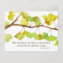 Cartão Postal De Festividades Escritura 1 Crônicas 29 13 Ramo Folha Ginkgo