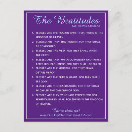 Cartão Postal De Festividades Escritura Santa Mateus 5:3 a 5:10 Beatitudes